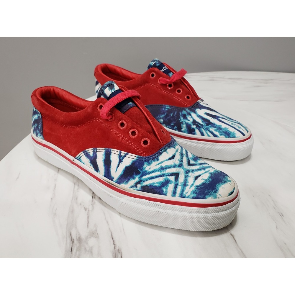 SPERRY TOP SIDER STRIPER CVO CONCEPTS Size 9 tie dye red white blue